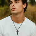 thumbnail image 6 of Silver Cross Necklace for Men, Cross Pendant Necklace Jesus Necklace Chain, Faith Jewelry Gifts for Men Father Uncle Son, 6 of 6