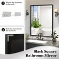 thumbnail image 6 of 48x30inch Glossy Black Bathroom Mirrors For Wall, Wall Mounted Hanging Plates Mirror Farmhouse Mirror Modern Metal Framed Rectangular Mirror, Decorative Square Corner Mirror (Horizontal & Vertical), 6 of 12