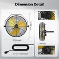 thumbnail image 4 of Ventilador de pared industrial VINICAYA 18 pulgadas 4800 CFM con 3 velocidades, 4 of 7