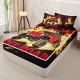thumbnail image 2 of Castle Fairy Neon Off-Road Truck Zipper Twin Comforter Sets with Fitted Sheet and 2 Pillowcases,Lightning Flame Design Zipper Bedding Set for Bedroom,Red Orange,4-Piece,Black Reversible, 2 of 6
