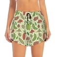 thumbnail image 2 of Picia Finger Lime Fruits Pattern Women's 2 in 1 Athletic Running Shorts High Waisted Workout Casual Gym Sweat Shorts with Comfy Liner Zipper Pockets-Large, 2 of 9