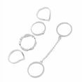 thumbnail image 1 of Shengyu 6pcs / Set Gold Urban Rings Crystal Above Knuckle stacking Band Midi Mid Ring, 1 of 1