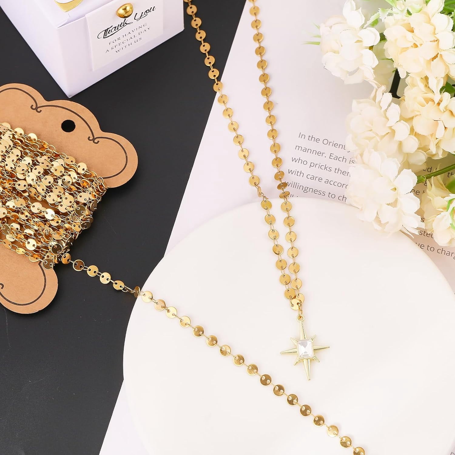 1set Necklace Kits Including 304 Stainless Steel Link Chains Brass Lobster Claw Clasp & Open Jump Rings Golden 5x0.5mm 5m