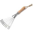 Fan Lawn Leaf Hand Rakes Stainless Steel Beech Handle Soil Tiller ...