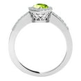 thumbnail image 2 of Mauli Jewels Rings for Women 1.40 Carat Diamond and Pear Shaped Peridot Ring 4-prong 10K White Gold, 2 of 6