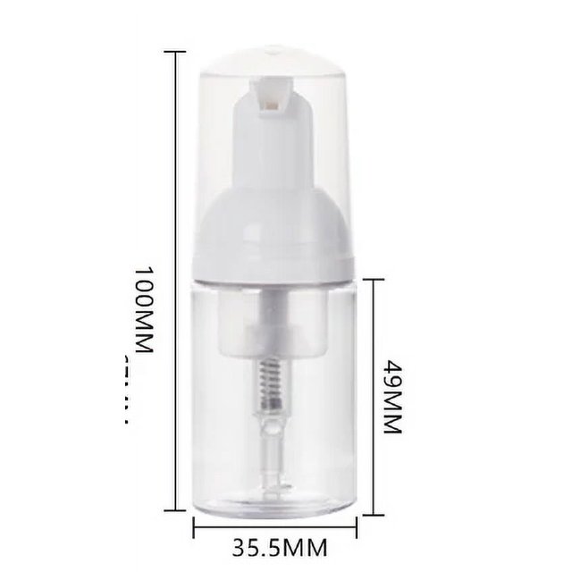 Dispensador de cosméticos Mini champú Limpiador de pestañas Botella vacía rellenable Botella con bomba de espuma Botella de jabón Dispensador de espuma de viaje