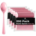 thumbnail image 5 of Exquisite Disposable Spoons - 200 Pink Plastic Spoons - Pink Party Supplies, 5 of 8