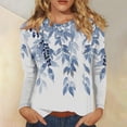 thumbnail image 5 of GERsome Womens Tops 3/4 Sleeve Crewneck Cute Shirts Casual Floral Print Trendy Tops Loose Fit Pullover Tunic Tops, 5 of 5