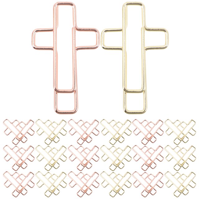 KAKOWELY 100 Pcs Pinces à Papier en Forme de Croix Pinces à Fichiers Originales Petites Pinces à Documents Exquises, 1.3x"X0.79"X0.08 Pouces