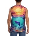 thumbnail image 4 of Fotbe Hawaiian Island Dolphin Men's Camiseta sin Mangas Estampada para Hombres, Playera Casual para Gimnasio, Entrenamiento, Playa-3X-Large, 4 of 7