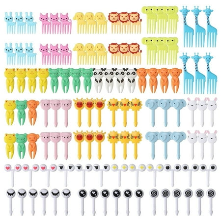 

Wirlsweal 1 Set Fruit Fork Non-breakable Non-slip Anti-scratch Decorative Adorable Creative Cartoon Kid Animal Cute Bento Fork Home Supply