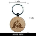 thumbnail image 2 of Nativity Scene Silhouette Christmas Baby Jesus Christianity Religious Round Keychain Charm Tag - Engraved Wood, 2 of 6