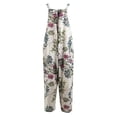 thumbnail image 6 of Gureui Women Boho Floral Plus Sizes Jumpsuit Sleeveless Button Up Baggy Wide Leg Trousers Casual Suspender Overalls Romper Pants with Pockets, 6 of 10