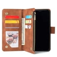thumbnail image 2 of iPhone 11 Wallet Case, TOPSHE Soft Classy Leather Zipper Purse Case Magnetic Detachable Folio Flip Stand Cover with Credit Card Slots/Driver License for Apple iPhone 11 6.1" 2019, Brown, 2 of 7