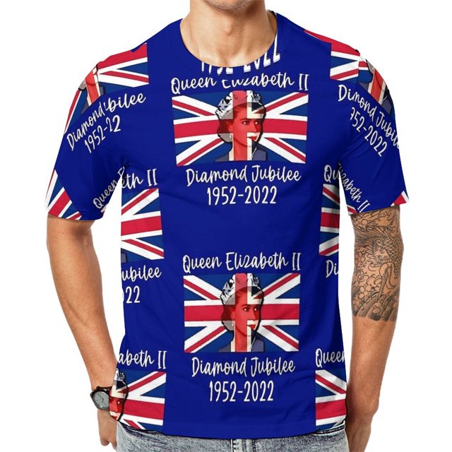 Union Jack T-Shirt d'Été Imprimé 3d pour Hommes Tendance Mode Sports Séchage Rapide Manches Courtes Mode Créative Décontractée Col Rond