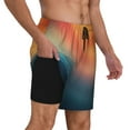 thumbnail image 2 of Honeii yellow orange and teal Print Men's Swim Shorts,Mens Swim Trunks,Breathable Mesh Beach Shorts for Swimming,Surfing, and Beach Activities-3X-Large, 2 of 6