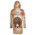 thumbnail image 2 of Happy Thanksgiving Basset Hound Turkey Costume Pumpkins Autumn Leaves All Over Print 3D Hooded Duffle Toggle Coat Bassets Dog Breed Lovers Gifts Idea - 13014, 2 of 6