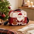 thumbnail image 5 of Christmas Quilted Crossbody Purse, Cute Embroidered Winter Character Shoulder Handbag with Adjustable Strap & Secure Zipper, Festive Casual Daily‑use Sling Bag Holiday Gift for Women and Girls, 5 of 7