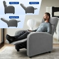 thumbnail image 2 of Vineego Home Theater Recliner with Padded Seat and Backrest, Gray Fabric, 2 of 7
