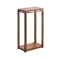thumbnail image 1 of Walnut Bonsai Rack with Metal Finish, Living Room Floor Standing Wood Plant Shelves, 1 of 6