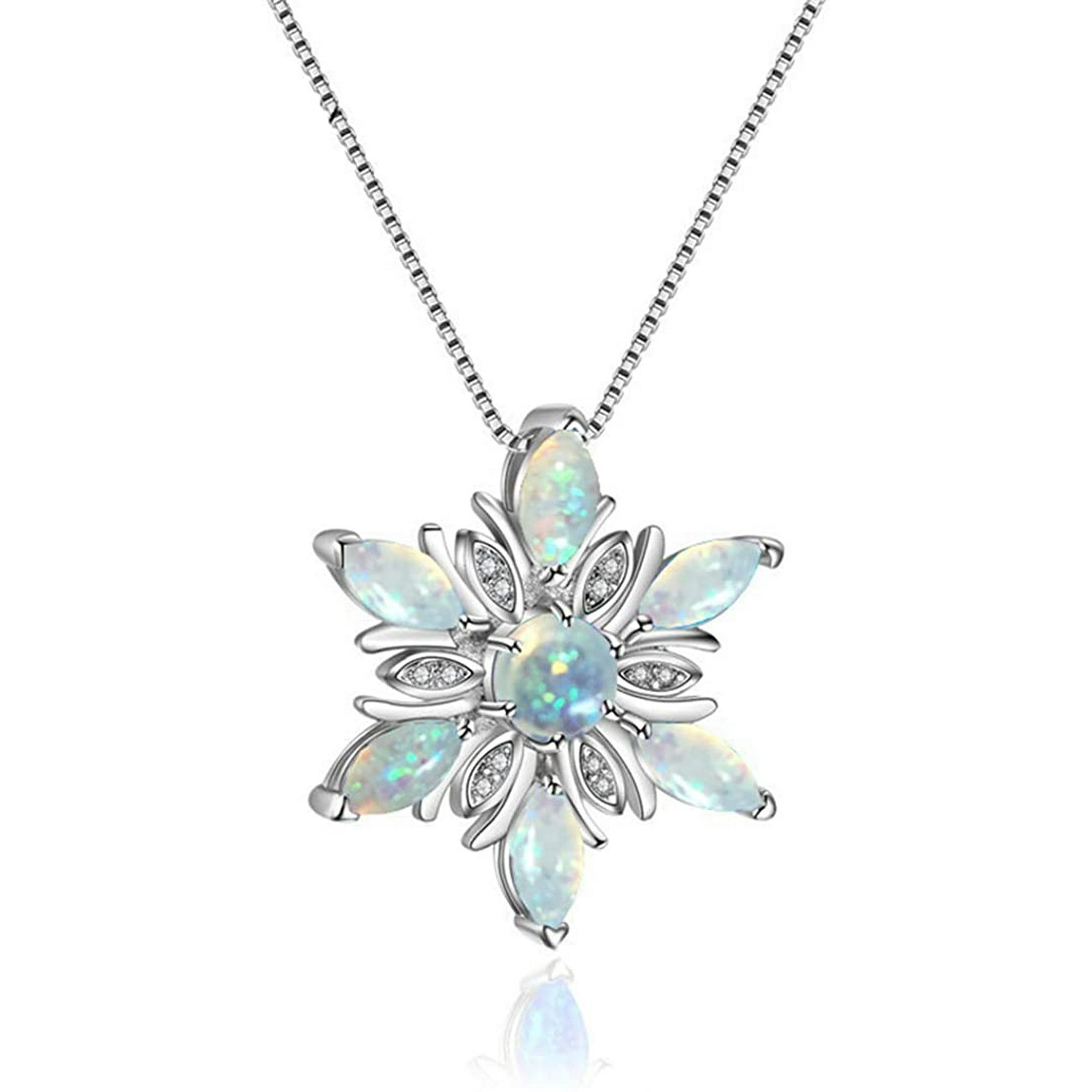 Opal snowflake necklace deals