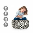 thumbnail image 2 of Abstract Storage Toy Bag Chair, Repetitive Monochrome Geometric Radial Inspired Illustration, Stuffed Animal Organizer Washable Bag, Large Size, Eggshell Charcoal Grey, by Ambesonne, 2 of 3