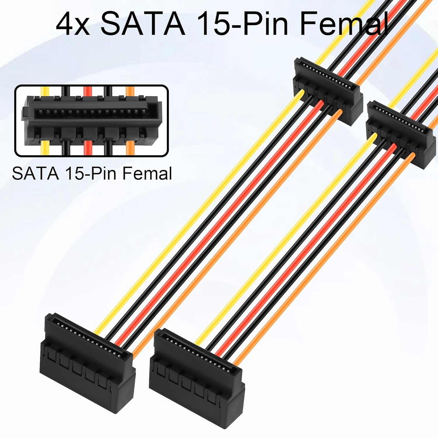 HRTGFD-OptiPlex 3040 5040 7040 MT SATA Power Cable 7G26H - Small 8Pin to Two Sets 2X 15Pin SATA Power Cord for Hard Drive/Optical Drive