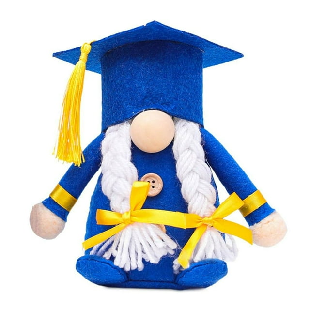Blue Graduation Season Wearing Glasses Faceless Doll Soft Comfortable Graduation Gift Ornaments