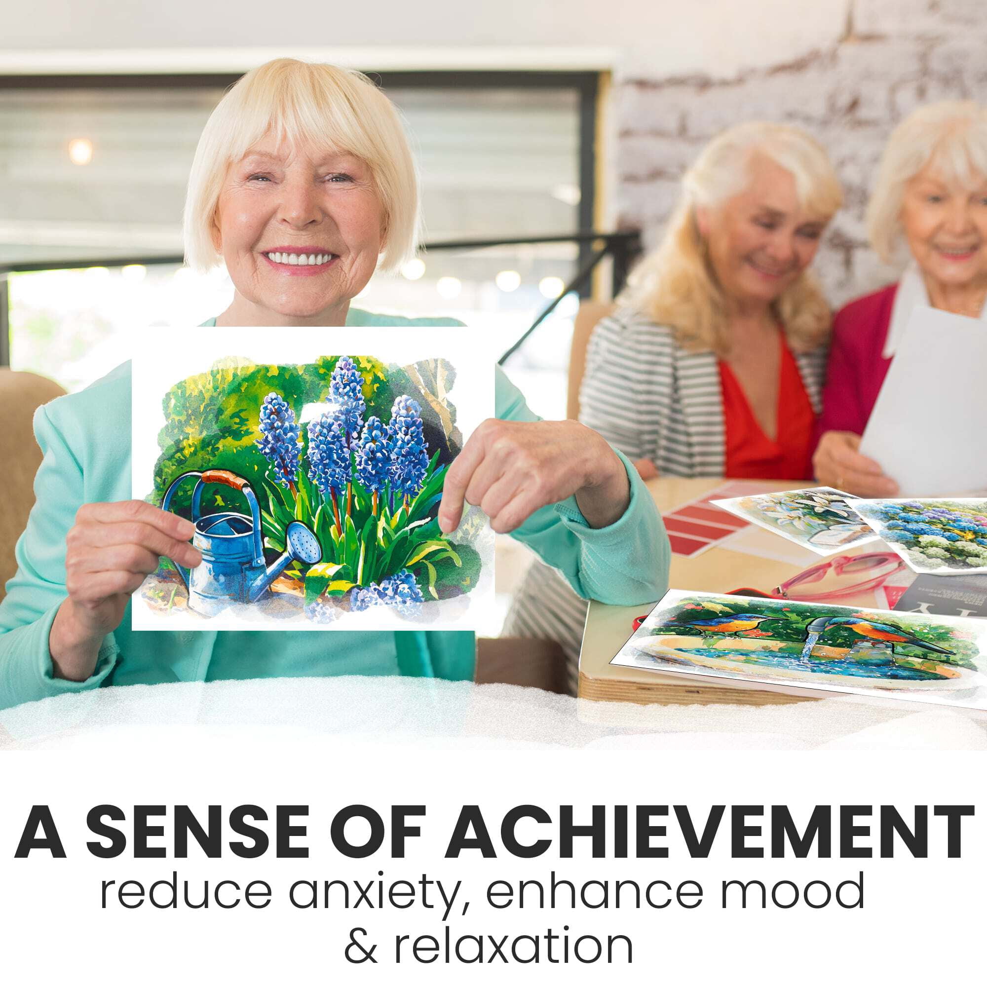 Quokka Water Painting Alzheimer's Activities for Seniors – Dementia Products 10Pack – Vibrant Blooms