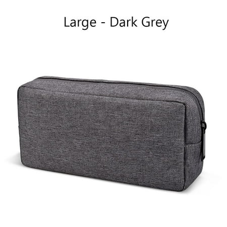 Large Capacity HDD Organizer Travel Gadget Devices Pouch Makeup Cover Digital Accessories Storage Bag DARK GREY 23 X 11CM