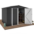 thumbnail image 6 of Dextrus 8x6 FT Outdoor Storage Shed with Lockable Doors & Air Vent, Large Metal Tool Sheds House for Backyard Patio to Store Bikes, Tools,Dark Gray, 6 of 9
