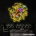 thumbnail image 2 of Craftnamesign Sweet Summer Neon Sign for Summer Vibes Ice Cream Shop Wall Art, 2 of 5