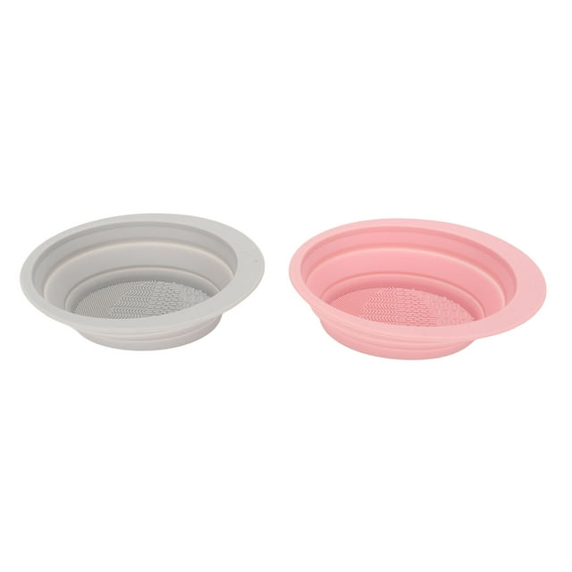 Tazón De Limpieza De Cepillos De Maquillaje, 2 Piezas De Cepillo De Maquillaje Mat De Limpieza De Espacio De Ahorro De Silicona Flexible Para Hojaldre De Polvo Para El Hogar