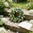 thumbnail image 5 of Violete Front Door Spring Wreath, 14 in Artificial Green Leaf Plastic Wreath, Indoor Outdoor Home Garden Wall Doorway Window Party Decor, Easy to Clean, 5 of 7
