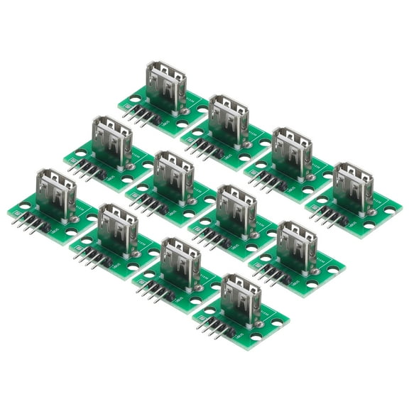 20 Pcs Vertical USB 2.0 Type a Female Adapter Breakout Board with PCB Board