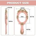 thumbnail image 2 of Makeup Hand Mirror Vintage Travel Hand Held Mirror, Blue Rose Cosmetic Mirror With Handle For Girls Resin Material Round Handheld Mirror - Pink, 2 of 6