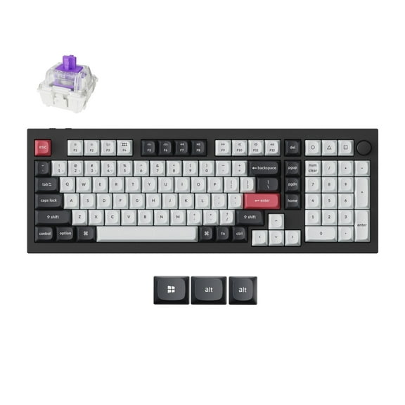 Keychron Q5 HE 96% QMK Wireless Custom Hall Effect Gateron Magnetic Switch RGB Keyboard for Mac Window & Linux Black