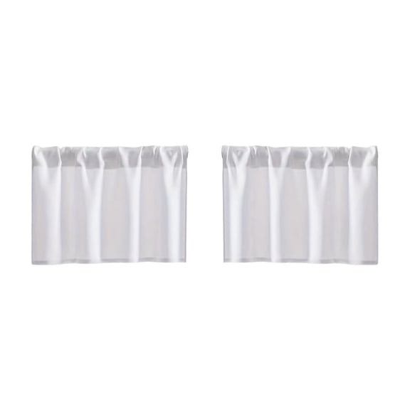 Iumwxz Two Sided Non Glossy Small Curtains for Pole, Waterproof Sunshade Half Curtain Door Curtain Coffee Curtain Kitchen Sink Cabinet, 16x34 Inch 2 Panels