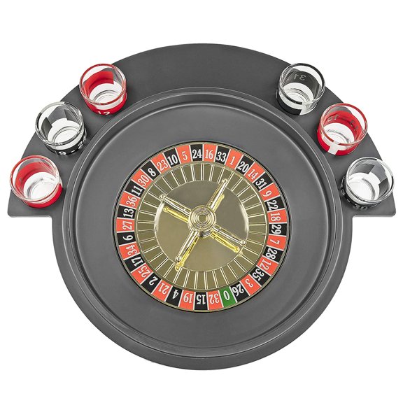 Fairly Odd Novelties Roulette O - 6 Glass Drinking Shot Game Black