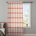 thumbnail image 4 of Yellow Buffalo Plaid Sheer Curtains 84 Inches Long, Red Lines Grid Pattern Vintage Light Filering Curtains, Breathable Simi Curtain Privacy Drapes for Living Room Bedroom Lightweight Window Treatment, 4 of 9