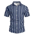 thumbnail image 4 of Guluxicc Men's Striped Shirts Button Down Short Sleeve Shirts for Everyday Wear Summer Casual Outfits, 4 of 5