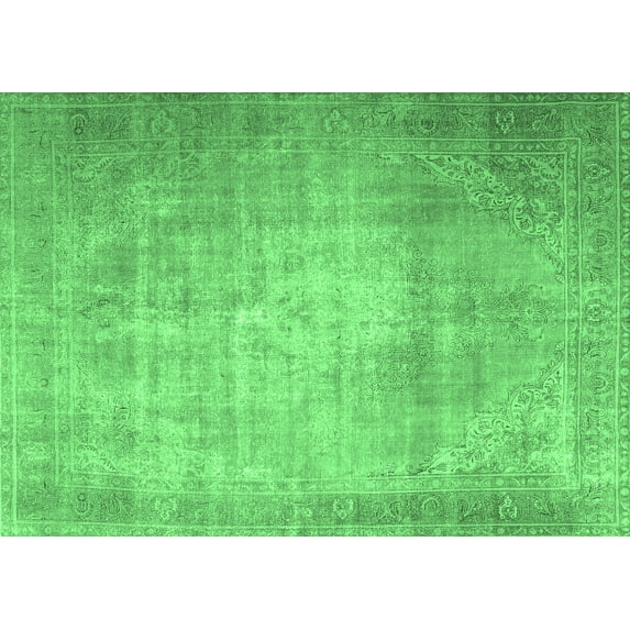 Ahgly Company Indoor Rectangle Persian Emerald Green Traditional Area Rugs, 6' x 9'