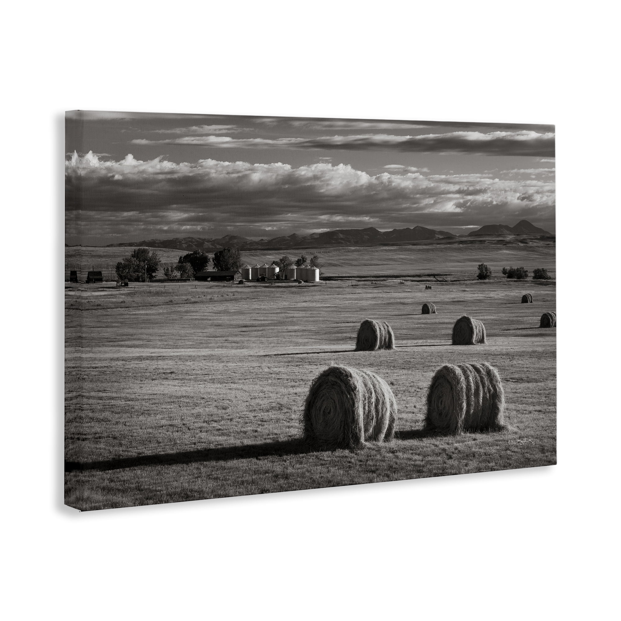Stupell Industries Montana Hay Bales Landscape & Nature Photography Wrapped Canvas Art Print Wall Art, 36 x 24