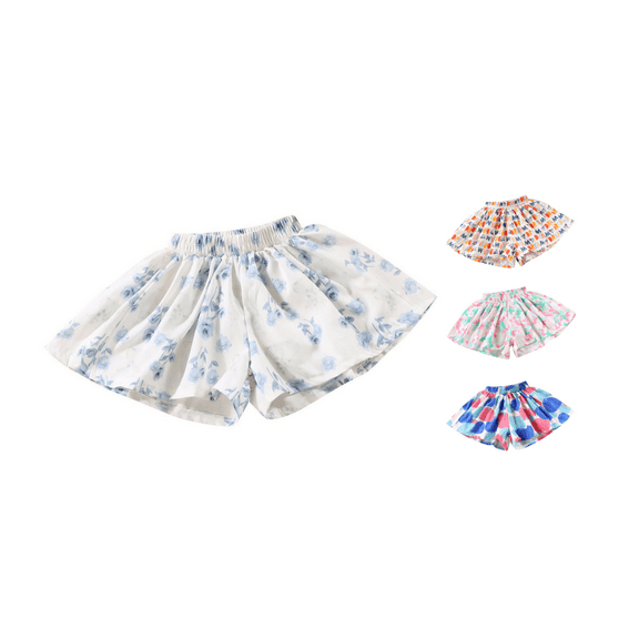 Summer Savings!Ahuyic Summer Toddler Kids Casual Short Pants,Boys Girls Pants,Toddler Kids Girls' Elastic Waist Wide Leg Loose Skirts Shorts Children's Summer Skirt Pants Fort Girls,Blue,2 Years