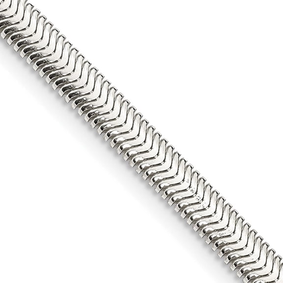 Diamond2Deal 925 Sterling Silver 4.2mm Flat Oval Snake Chain Necklace for Women 16"