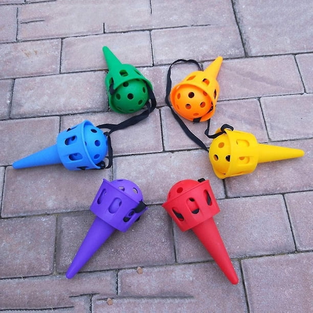 2 juegos de taza y juego de pelota, Mini pelota de juguete para atrapar la pelota, taza para atrapar la mano, coordinación de ojos, juguete educativo para ni?os peque?os, recuerdo de fiesta LingWen 1327533384407