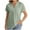 Green, variant on ZQUUVOU Women's Casual Short Sleeve Shirt Cotton Linen V-Neck Botton Down Solid Color Shirt Top Blouse With Pockets Black