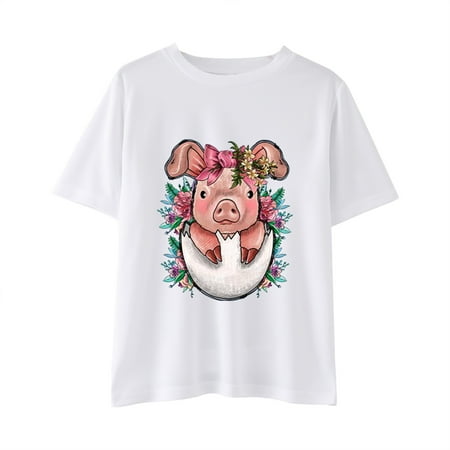 

Zlekejiko Easter Day Prints Shirts Toddler Girl Boys Short Sleeve Bunny T Shirt Kids Girls Tee Tops Flannel Men Boy Thermal Top