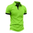 thumbnail image 5 of Agkizg Men Short Sleeve Shirts, Lapel Button Front Solid Color Soft Breathable Casual Tops Lightweight Pullover Tees Daily Business Office Outdoor Summer Basic Wear, 5 of 5