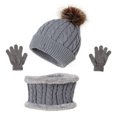 thumbnail image 1 of Tignapoo Winter Ready Kids' Three-Piece Set: Cozy Hat, Scarf, and Gloves for Babies - Available in Various Colors Including Grey, Soft Plush Material for Ultimate Warmth, 1 of 6